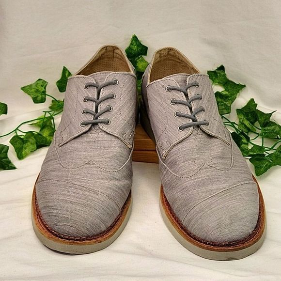 Toms Other - Toms. Gray Canvas. Lace Up Loafers. Size 13.